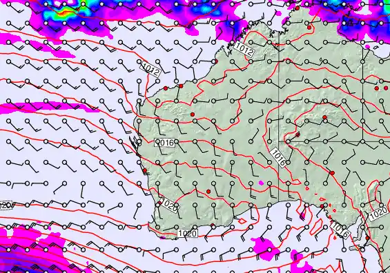 Western Australia forecast chart for Tuesday, April 21st, 2026 at 12:00 PM