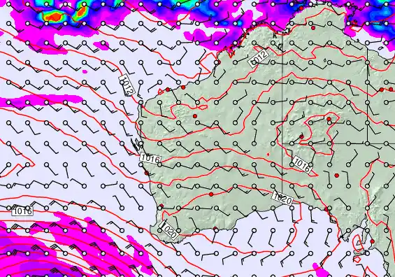 Western Australia forecast chart for Tuesday, April 21st, 2026 at 6:00 PM