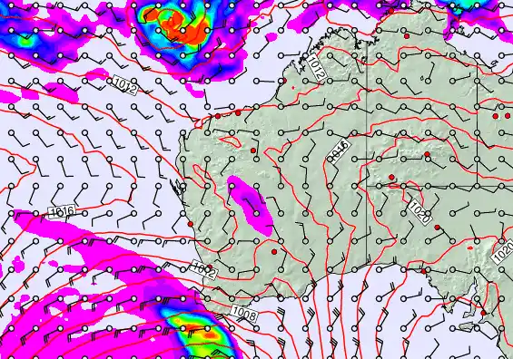 Western Australia forecast chart for Wednesday, April 22nd, 2026 at 6:00 PM