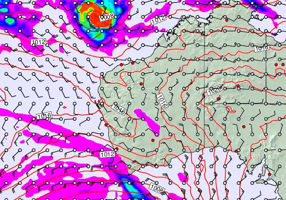 Western Australia forecast chart for Thursday, April 23rd, 2026 at 12:00 AM