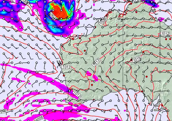 Western Australia forecast chart for Thursday, April 23rd, 2026 at 6:00 AM