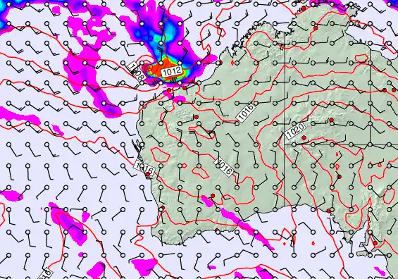 Western Australia forecast chart for Friday, April 24th, 2026 at 12:00 PM