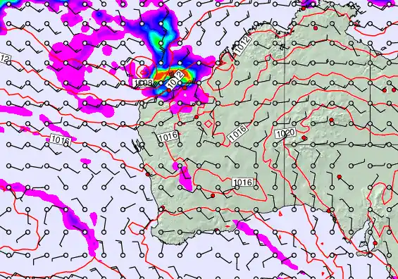 Western Australia forecast chart for Friday, April 24th, 2026 at 6:00 PM