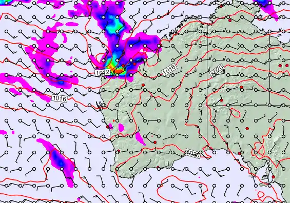 Western Australia forecast chart for Saturday, April 25th, 2026 at 12:00 AM