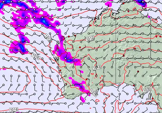 Western Australia forecast chart for Sunday, April 26th, 2026 at 6:00 AM