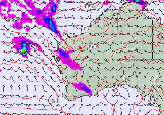 Western Australia forecast chart for Sunday, April 26th, 2026 at 12:00 PM