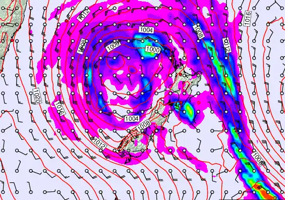 New Zealand forecast chart for Sunday, April 19th, 2026 at 12:00 PM