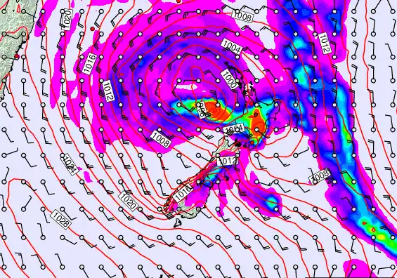 New Zealand forecast chart for Monday, April 20th, 2026 at 12:00 AM
