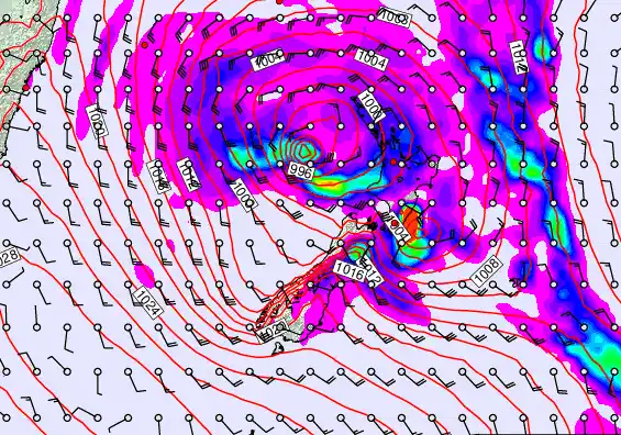 New Zealand forecast chart for Monday, April 20th, 2026 at 6:00 AM