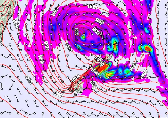 New Zealand forecast chart for Monday, April 20th, 2026 at 12:00 PM