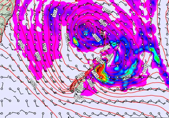 New Zealand forecast chart for Monday, April 20th, 2026 at 6:00 PM