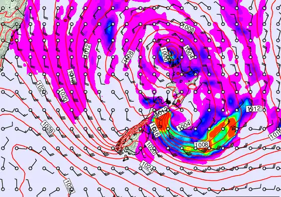 New Zealand forecast chart for Tuesday, April 21st, 2026 at 6:00 AM