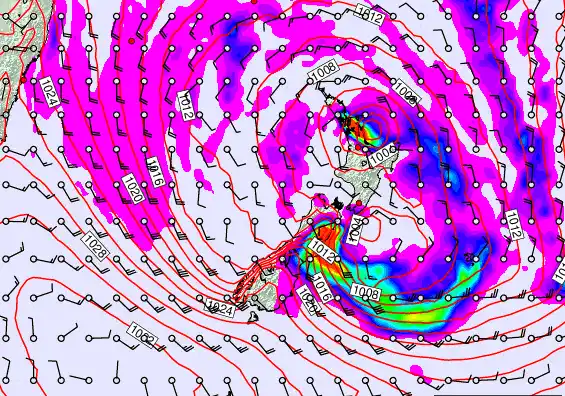New Zealand forecast chart for Tuesday, April 21st, 2026 at 12:00 PM