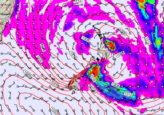 New Zealand forecast chart for Tuesday, April 21st, 2026 at 6:00 PM