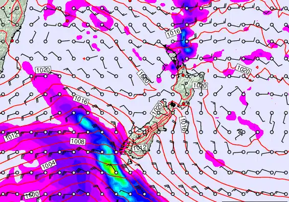 New Zealand forecast chart for Sunday, April 26th, 2026 at 12:00 PM