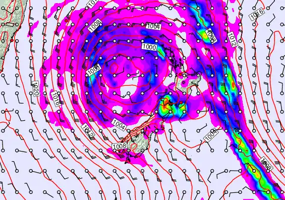 New Zealand forecast chart for Sunday, April 19th, 2026 at 12:00 PM