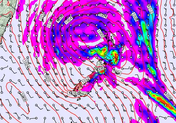 New Zealand forecast chart for Monday, April 20th, 2026 at 12:00 AM