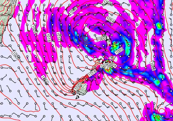 New Zealand forecast chart for Monday, April 20th, 2026 at 12:00 PM