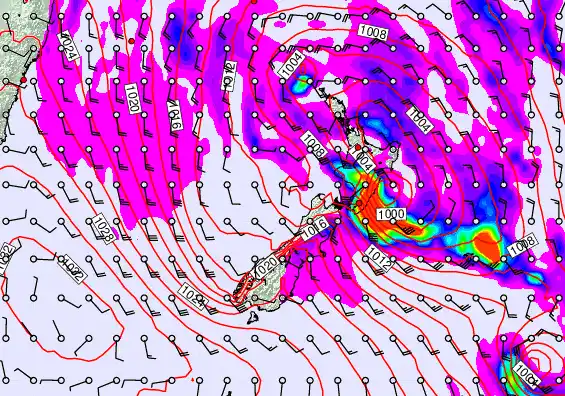 New Zealand forecast chart for Tuesday, April 21st, 2026 at 12:00 AM