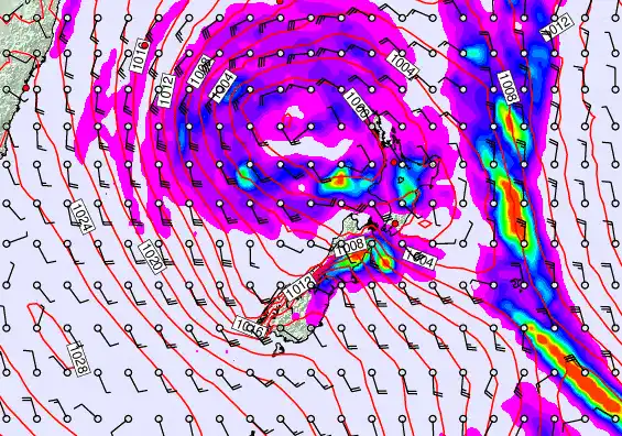 New Zealand forecast chart for Monday, April 20th, 2026 at 12:00 AM