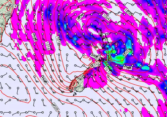 New Zealand forecast chart for Monday, April 20th, 2026 at 6:00 PM