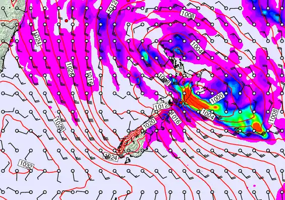New Zealand forecast chart for Tuesday, April 21st, 2026 at 12:00 AM