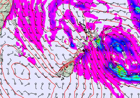 New Zealand forecast chart for Tuesday, April 21st, 2026 at 6:00 PM