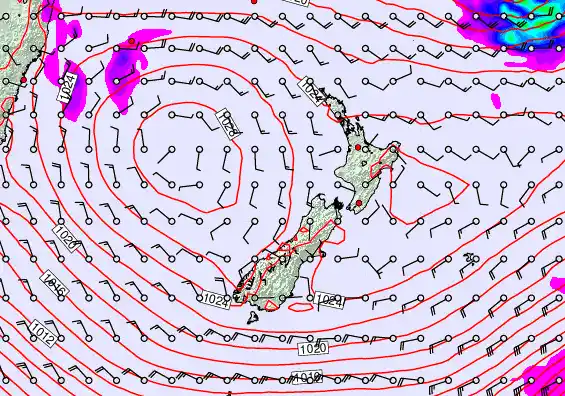 New Zealand forecast chart for Tuesday, April 28th, 2026 at 6:00 AM