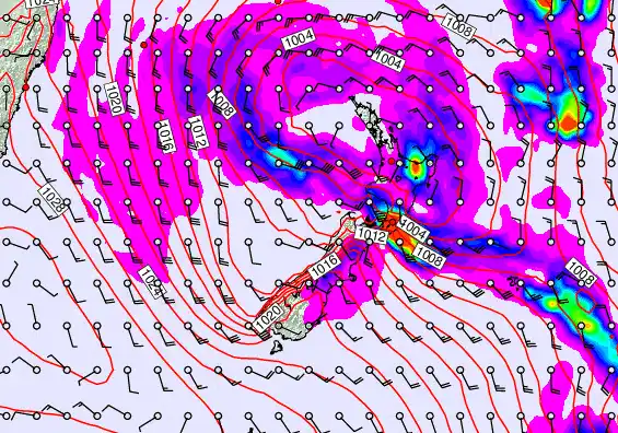New Zealand forecast chart for Monday, April 20th, 2026 at 12:00 PM