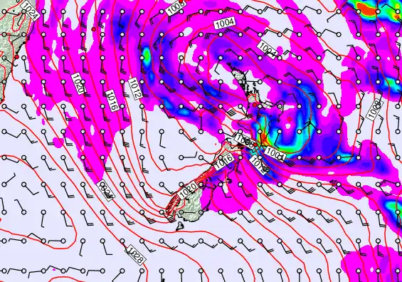 New Zealand forecast chart for Monday, April 20th, 2026 at 6:00 PM