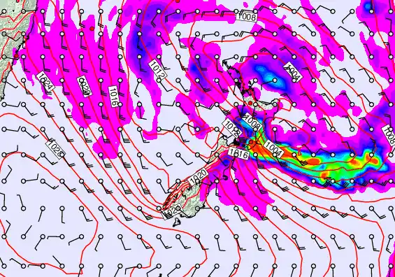 New Zealand forecast chart for Tuesday, April 21st, 2026 at 6:00 AM