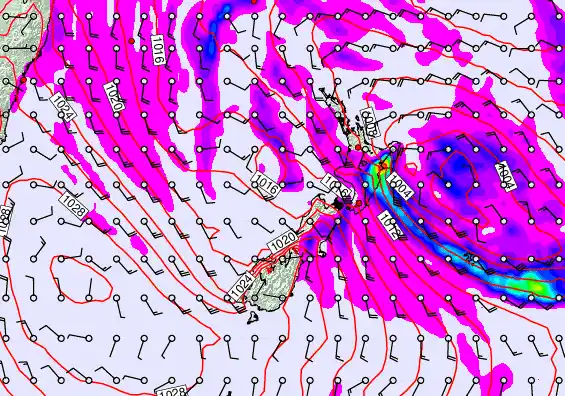 New Zealand forecast chart for Tuesday, April 21st, 2026 at 6:00 PM