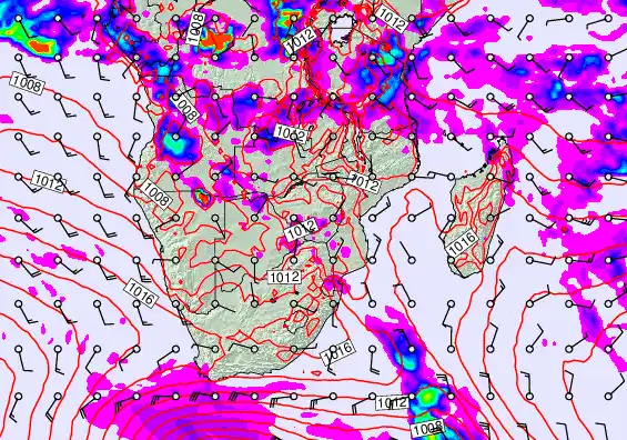 South Africa forecast chart for Monday, April 20th, 2026 at 6:00 PM