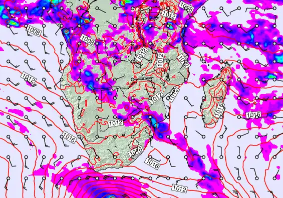 South Africa forecast chart for Tuesday, April 21st, 2026 at 12:00 AM
