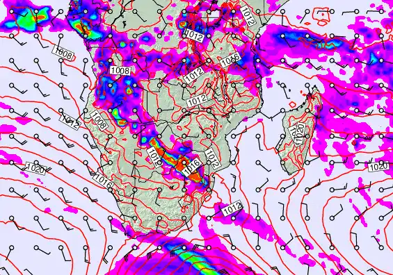 South Africa forecast chart for Tuesday, April 21st, 2026 at 6:00 PM