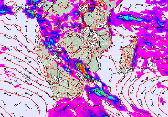 South Africa forecast chart for Wednesday, April 22nd, 2026 at 12:00 AM