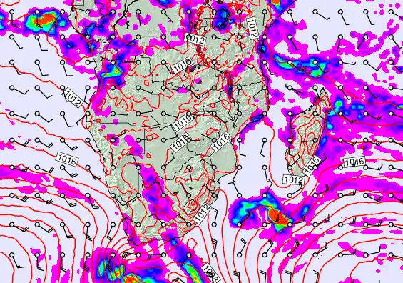 South Africa forecast chart for Sunday, April 26th, 2026 at 12:00 AM