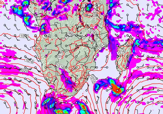 South Africa forecast chart for Sunday, April 26th, 2026 at 6:00 AM