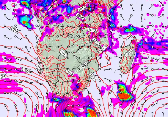 South Africa forecast chart for Sunday, April 26th, 2026 at 12:00 PM