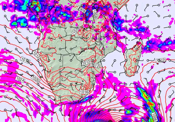 South Africa forecast chart for Monday, April 27th, 2026 at 12:00 PM