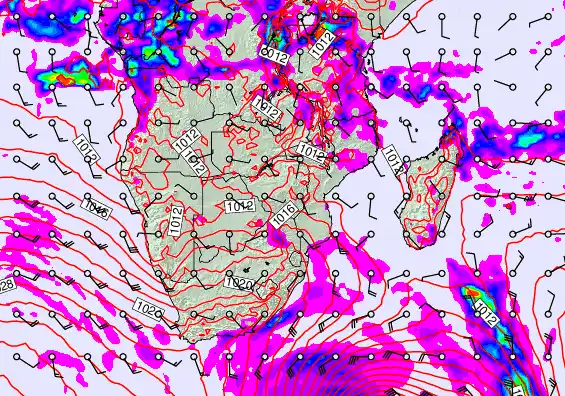 South Africa forecast chart for Monday, April 27th, 2026 at 6:00 PM