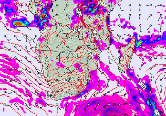 South Africa forecast chart for Tuesday, April 28th, 2026 at 12:00 AM