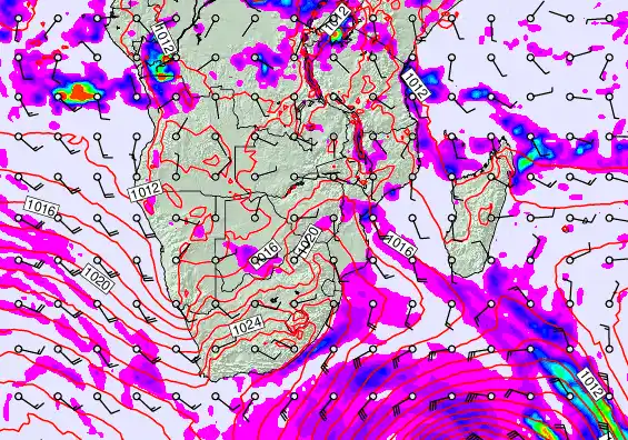 South Africa forecast chart for Tuesday, April 28th, 2026 at 6:00 AM