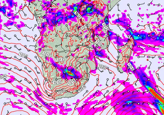 South Africa forecast chart for Wednesday, April 29th, 2026 at 12:00 AM