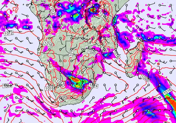 South Africa forecast chart for Wednesday, April 29th, 2026 at 6:00 AM