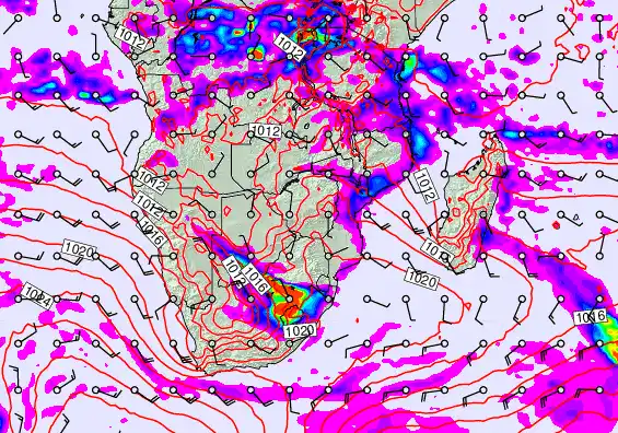 South Africa forecast chart for Wednesday, April 29th, 2026 at 12:00 PM