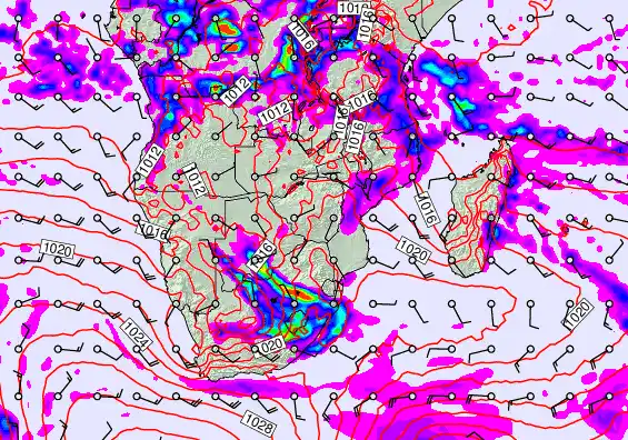 South Africa forecast chart for Wednesday, April 29th, 2026 at 6:00 PM