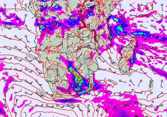 South Africa forecast chart for Thursday, April 30th, 2026 at 12:00 AM