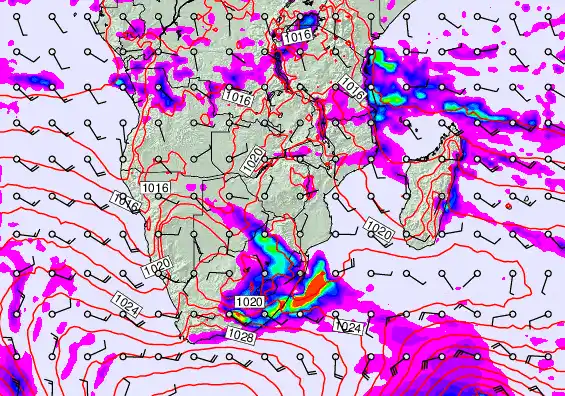 South Africa forecast chart for Thursday, April 30th, 2026 at 6:00 AM
