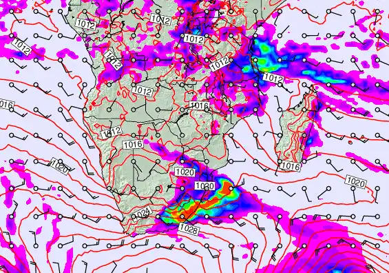 South Africa forecast chart for Thursday, April 30th, 2026 at 12:00 PM